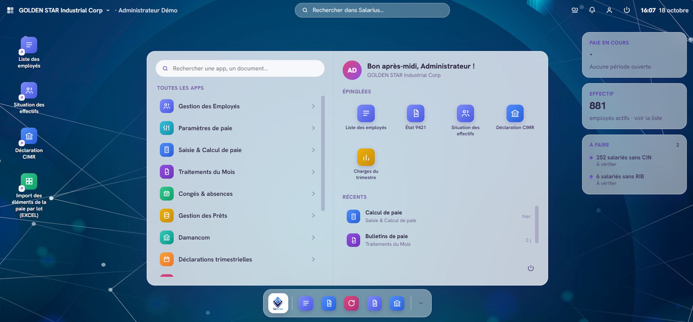 Salarius Paie & RH, bureau d'accueil et modules de paie